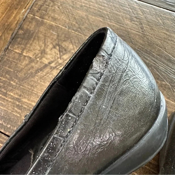 LifeStride Women’s Black Square Toe Faux Leather Loafer Shoe Size 7.5M GUC - Picture 4 of 12